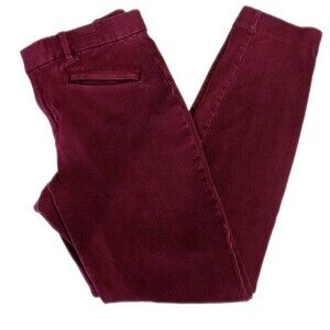 GAP burgundy red signature skinny ankle pants FA19 zip & clasp 8
